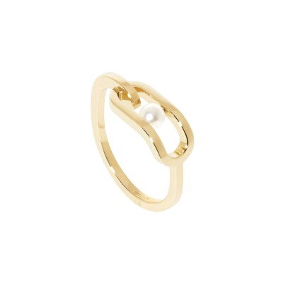 Bague Dinh Van Maillon Perle petit modèle en or jaune et perle Akoya