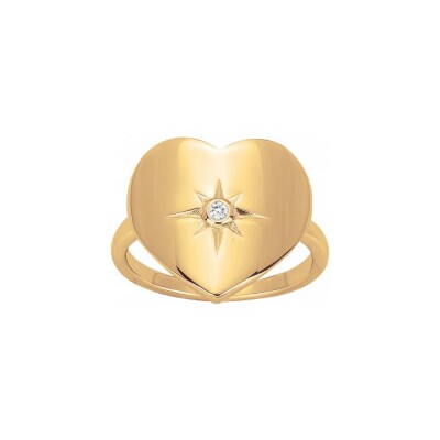 Bague La Garçonne en plaqué or et Diamant, taille 56