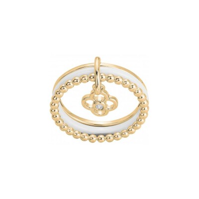 Bague La Garçonne en plaqué or et diamant, taille 56