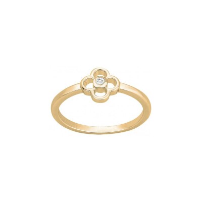 Bague La Garçonne en plaqué or et diamant, taille 56