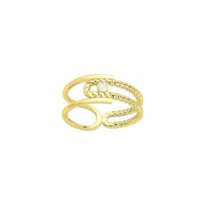 Bague La Garçonne en plaqué or et diamant 0.015ct