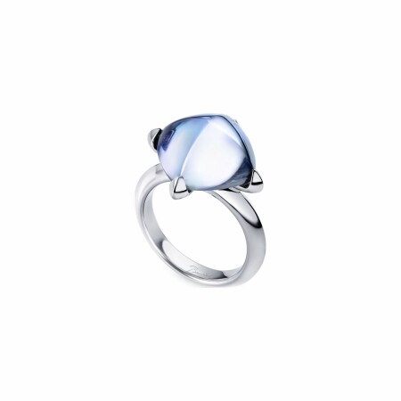 Bague Baccarat Médicis XS en argent et cristal clair aqua miroir, taille 53