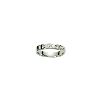 Alliance en or blanc et diamant