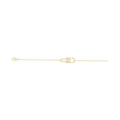 Bracelet La Garçonne en plaqué or et diamant 0.015ct – 16+3cm