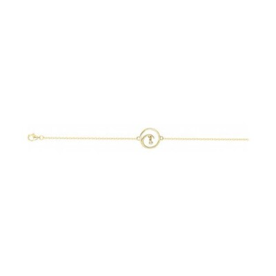 Bracelet La Garçonne en plaqué or et diamant 0.015ct – 16+3cm
