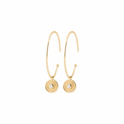 Boucles d'oreilles créoles en plaqué or et oxydes de zirconium