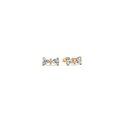 Boucles d'oreilles Pandora Nœud Scintillant en métal doré
