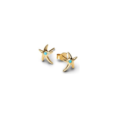 Boucles d'oreilles Pandora Ondulée en métal doré