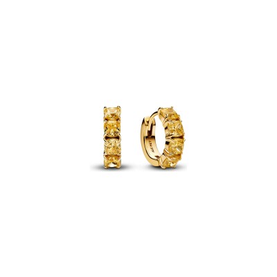 Boucles d'oreilles créoles Pandora Jaunes en métal doré