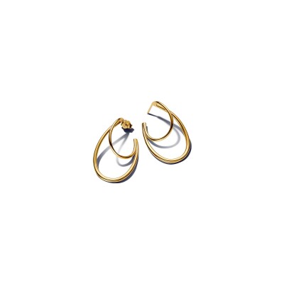 Boucles d'oreilles créoles Pandora De Forme Organique en métal doré