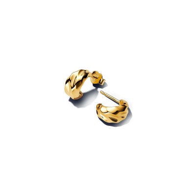 Boucles d'oreilles créoles Pandora Ouvertes Ondulées en métal doré