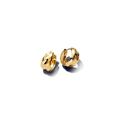 Boucles d'oreilles créoles Pandora Ondulées en métal doré