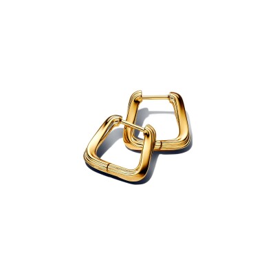 Boucles d'oreilles créoles Pandora Triangulaires Torsadées en métal doré