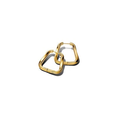 Boucles d'oreilles créoles Pandora Triangulaires Torsadées en métal doré