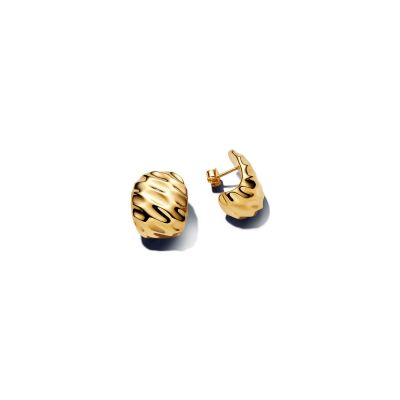 Boucles d'oreilles créoles Pandora Larges Ondulées en métal doré