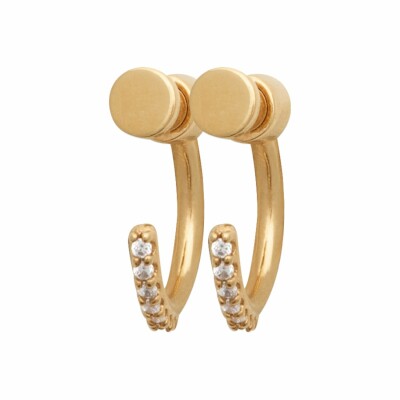 Boucles d'oreilles créoles en plaqué or et oxydes de zirconium