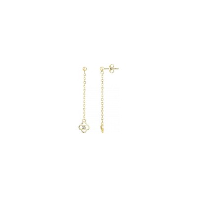 Boucles d'oreilles La Garçonne en plaqué or et diamant