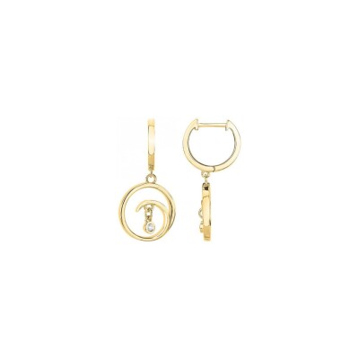 Boucles d'oreilles La Garçonne en plaqué or et diamant 0.030ct