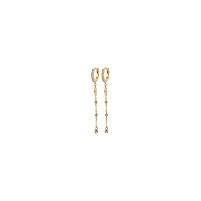 Boucles d'oreilles créoles en plaqué or et oxydes de zirconium