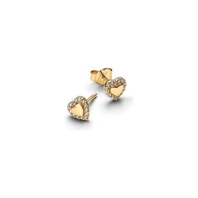 Boucles d'oreilles Pandora Timeless en métal doré et oxyde de zirconium