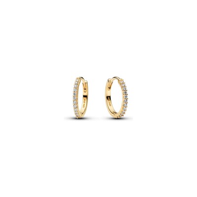 Boucles d'oreilles créoles Pandora Timeless Scintillantes en métal doré et oxydes de zirconium