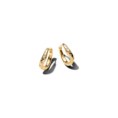 Boucles d'oreilles créoles Pandora Essence Organique en métal doré et oxydes de zirconium