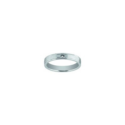 Alliance en or blanc et diamant