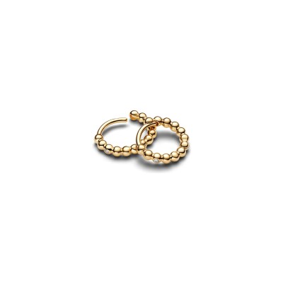 Boucles d'oreilles créoles Pandora Signature Perlées en métal doré et oxyde de zirconium