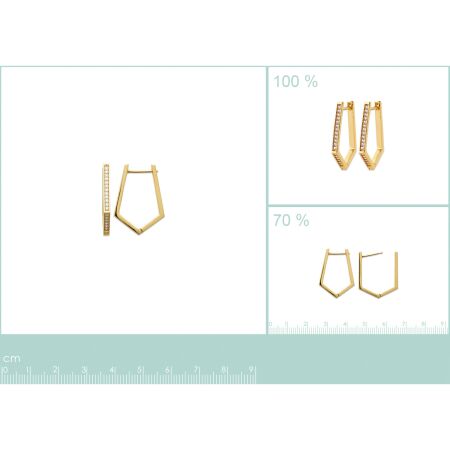 Boucles d'oreilles créoles en plaqué or et oxydes de zirconium