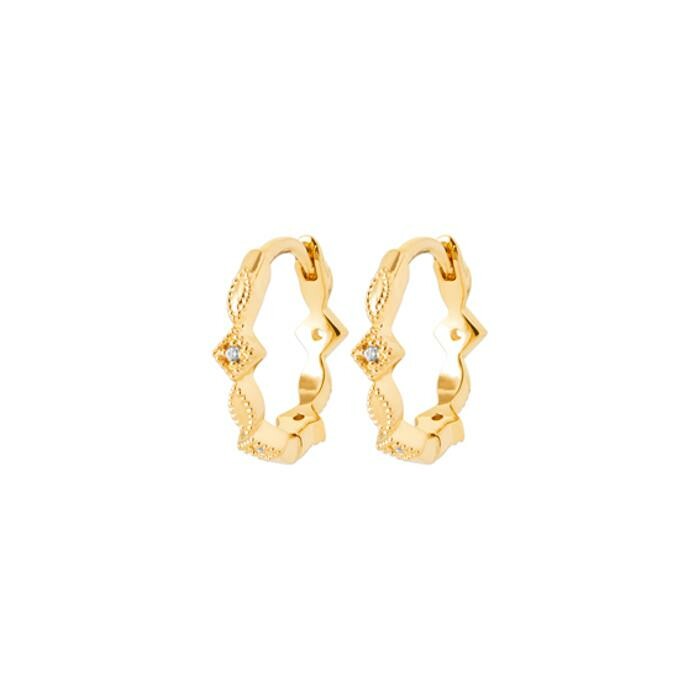 Boucles d'oreilles créoles en plaqué or et oxydes de zirconium