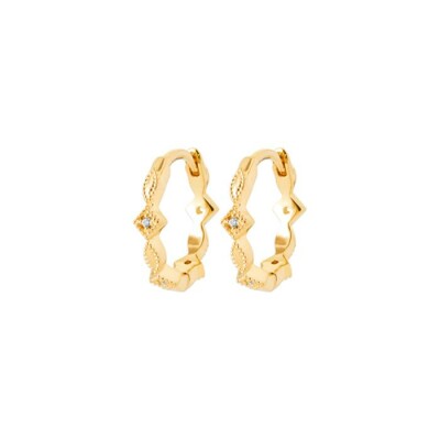 Boucles d'oreilles créoles en plaqué or et oxydes de zirconium