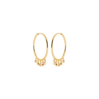 Boucles d'oreilles créoles en plaqué or et oxyde de zirconium