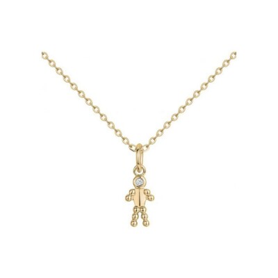 Collier La Garçonne en argent et Diamant