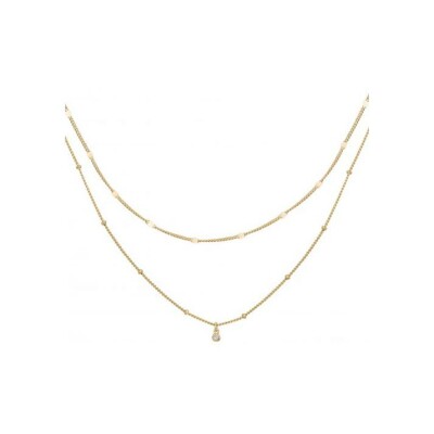 Collier La Garçonne en plaqué or et diamant