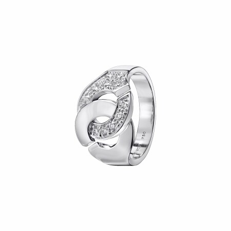 Bague Menottes dinh van R12 en or blanc et diamants