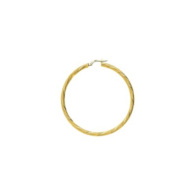 Mono boucle d'oreille créole en or jaune et or blanc