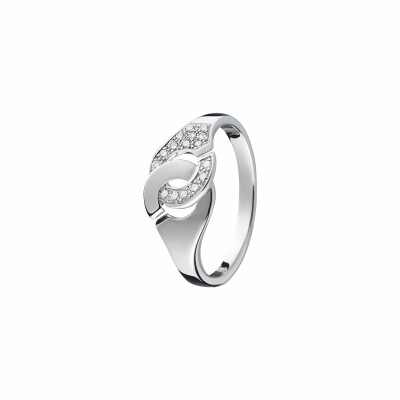 Bague Menottes dinh van R8 en Or blanc et Diamant