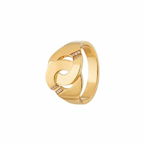 Bague Menottes dinh van R12 en or jaune et diamants