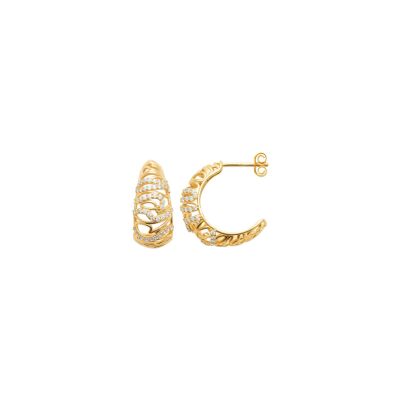 Créole en plaqué or et oxyde de zirconium