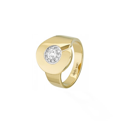 Bague Menottes dinh van R15 en or jaune et diamants