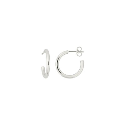 Boucles d'oreilles demi créoles  en or blanc
