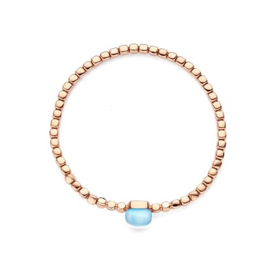 BIGLI Mini Sweety armband in roségoud, turkoois, blauwe topaas en diamant