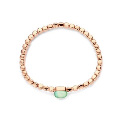 BIGLI Mini Sweety armband in roségoud, aventurijn, kwarts en diamant