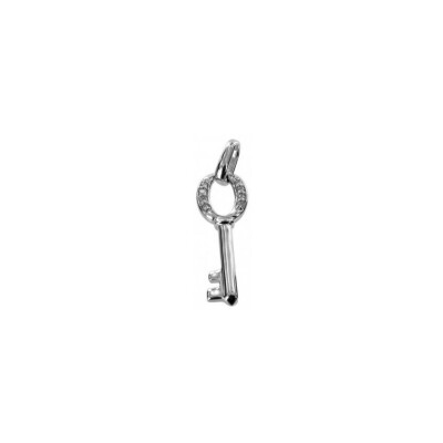 Pendentif Clef en or blanc et diamant