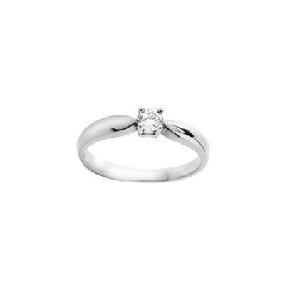 Solitaire en or blanc et diamant