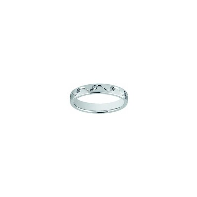 Alliance en or blanc et diamant