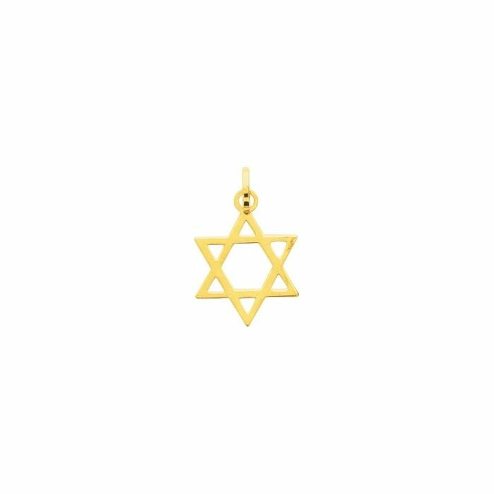 Pendentif religieux étoile de David en or jaune