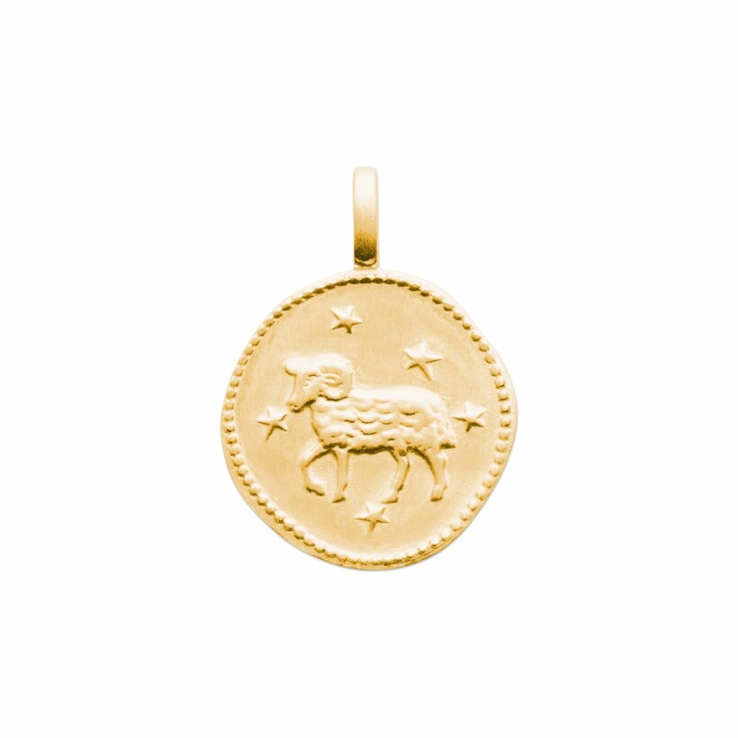 Médaille du zodiaque "Bélier" en plaqué or