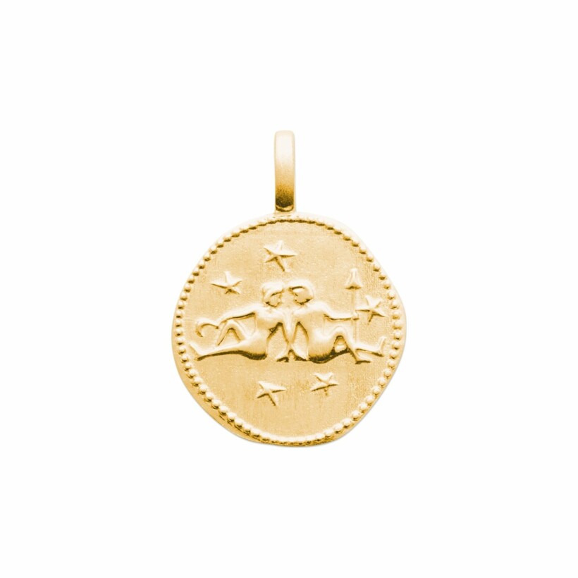 Médaille du zodiaque "Gémeau" en plaqué or