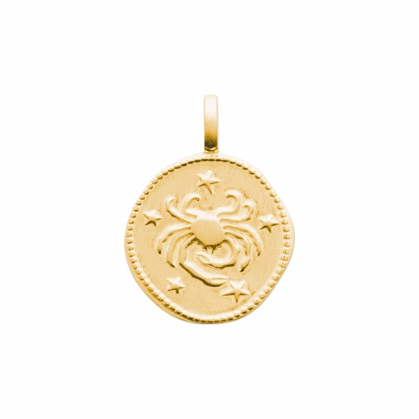 Médaille du zodiaque "Cancer" en plaqué or